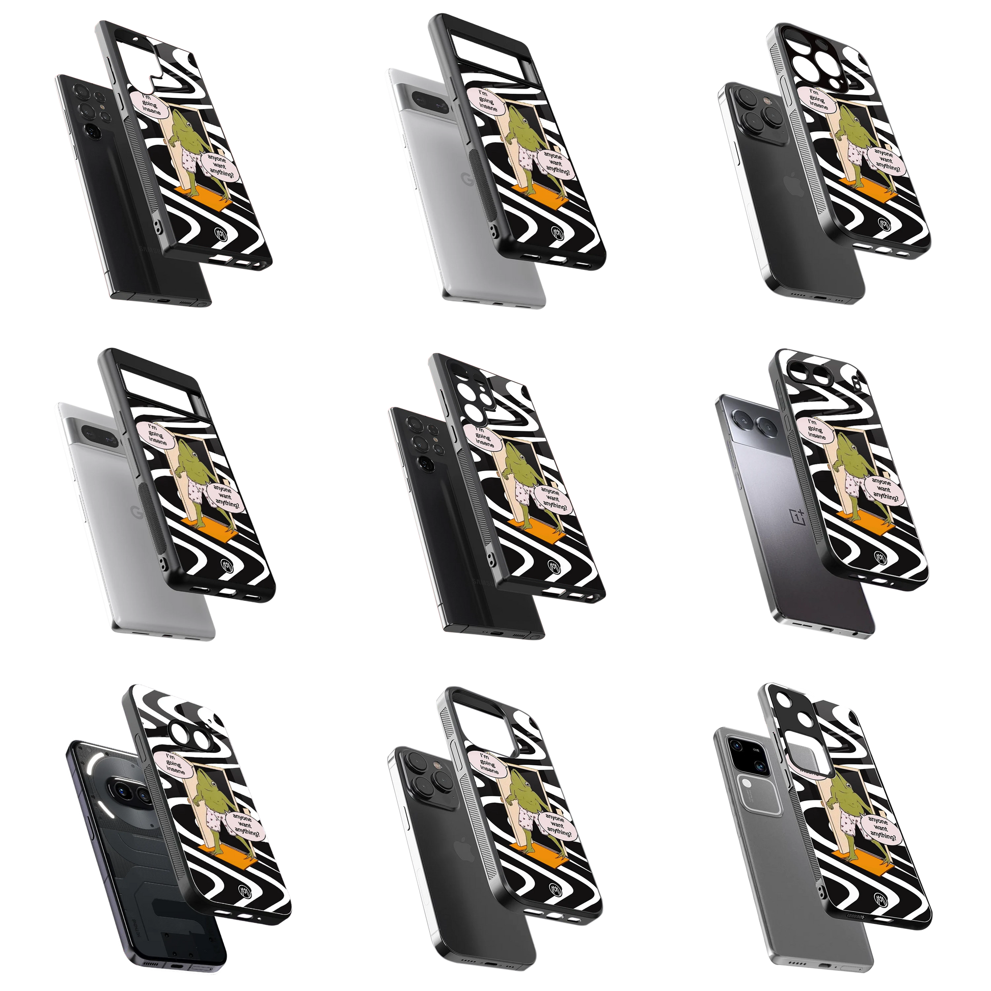 Durable Glass Back Mobile Case for iPhone, Samsung, OnePlus, Google Pixel, Redmi, Vivo, Oppo