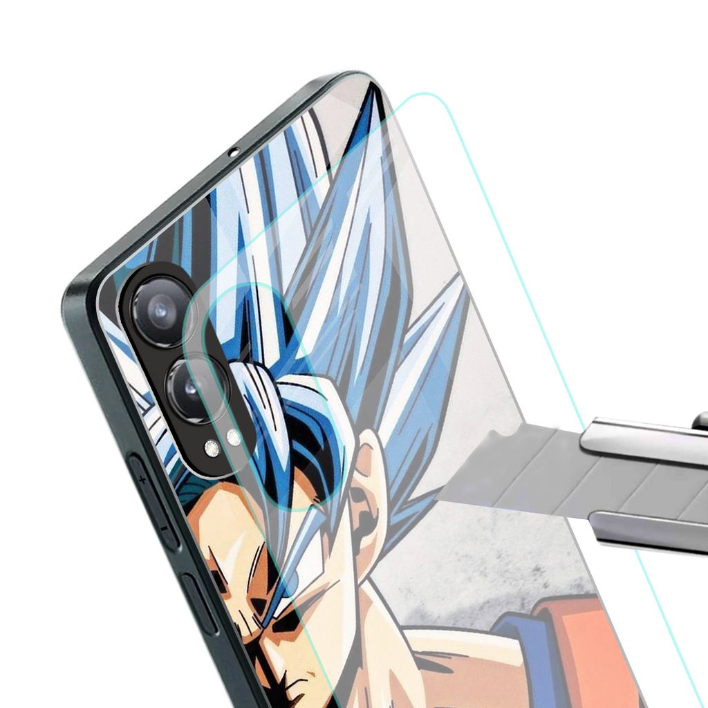 goku dragon ball z anime back phone cover | glass case for oneplus nord ce 4 lite