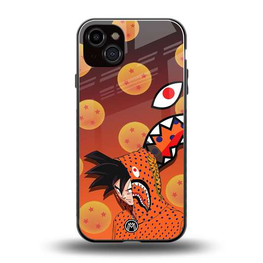 goku back phone cover | glass case for iphone 15 plus