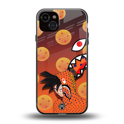 goku back phone cover | glass case for iphone 14 plus