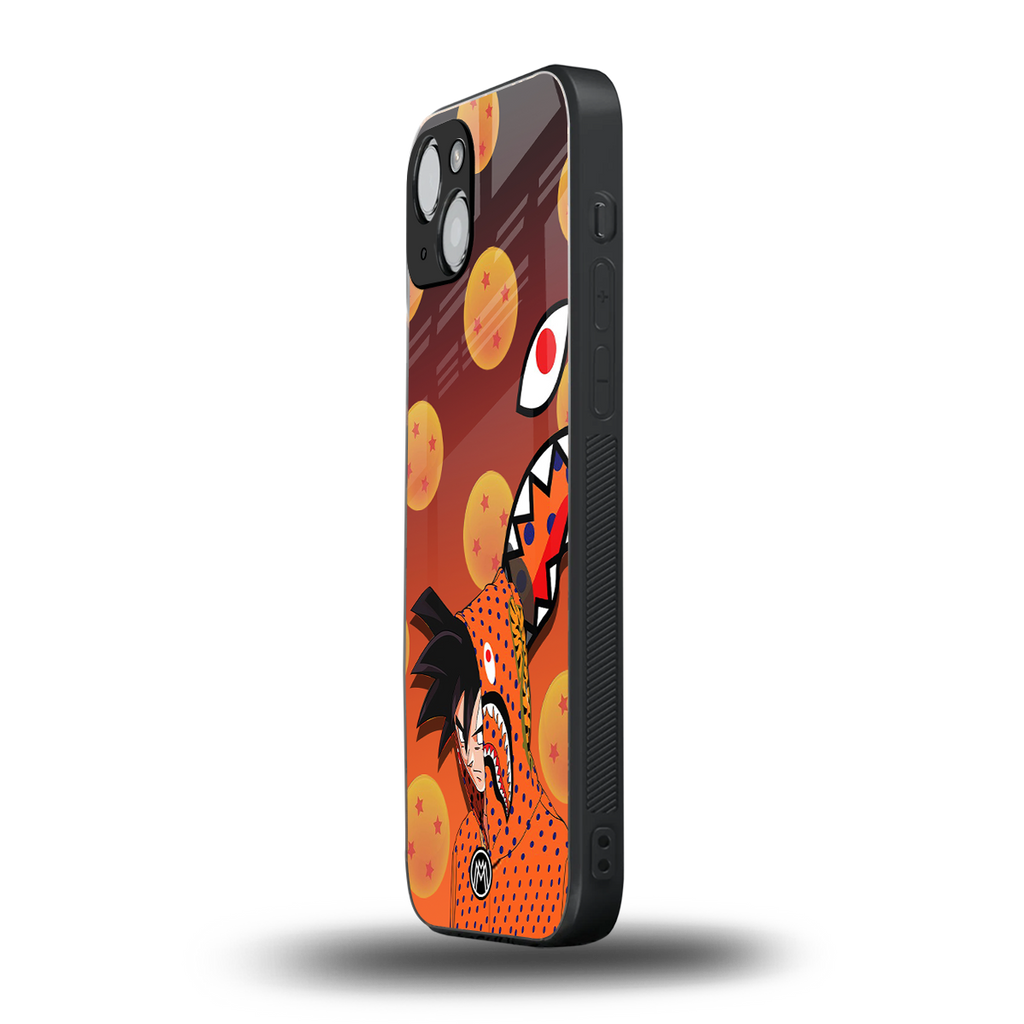 goku back phone cover | glass case for iphone 14 plus