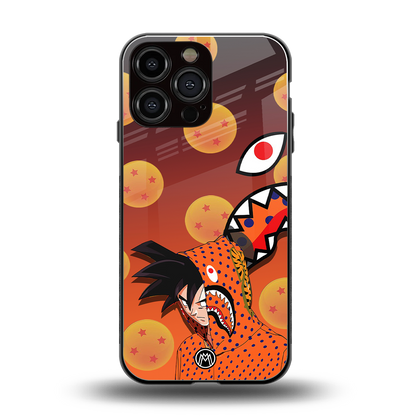 goku back phone cover | glass case for iphone 14 pro max