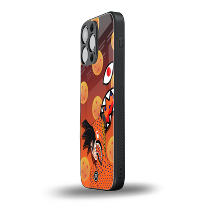 goku back phone cover | glass case for iphone 15 pro max