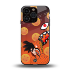 goku back phone cover | glass case for iphone 14 pro