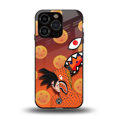 goku back phone cover | glass case for iphone 14 pro