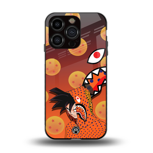 goku back phone cover | glass case for iphone 14 pro