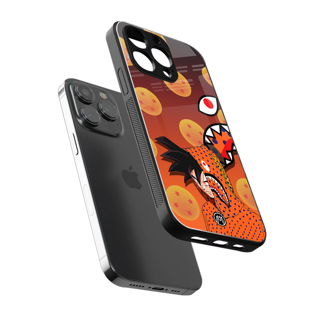 goku back phone cover | glass case for iphone 15 pro