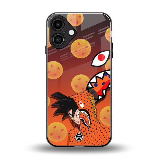 goku back phone cover | glass case for iphone 16 plus