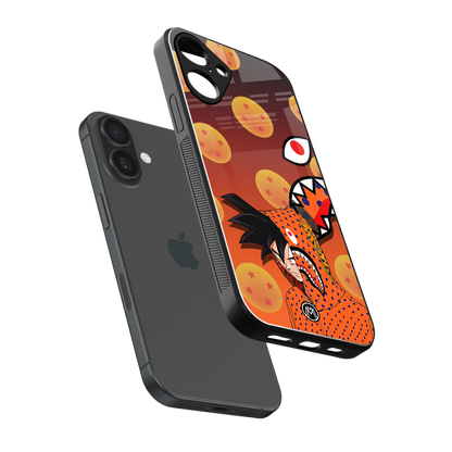 goku back phone cover | glass case for iphone 16 plus