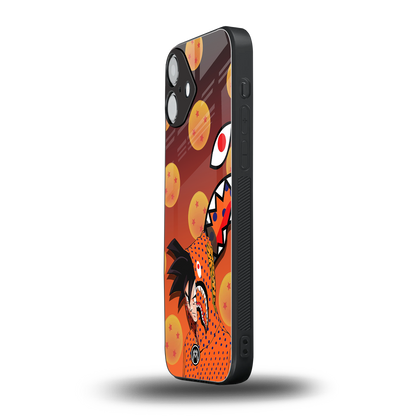 goku back phone cover | glass case for iphone 16 plus