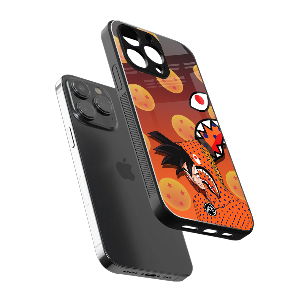 goku back phone cover | glass case for iphone 16 pro max