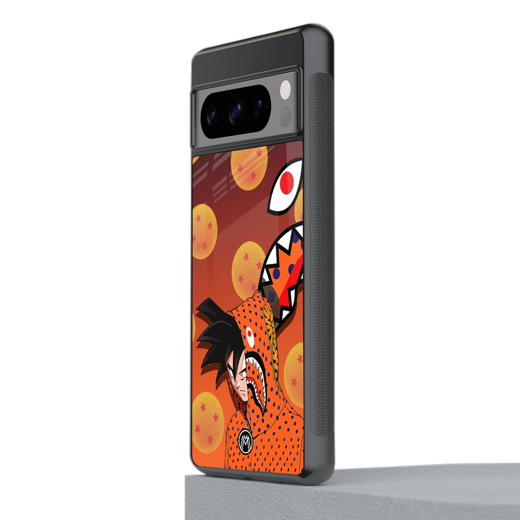 goku back phone cover | glass case for google pixel 8 pro