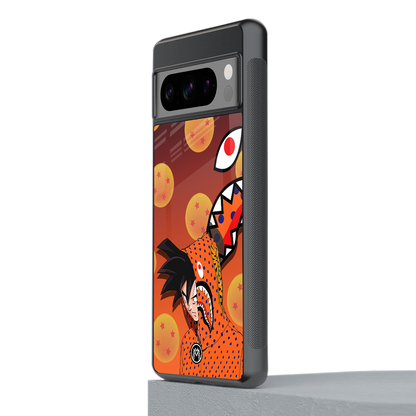 goku back phone cover | glass case for google pixel 8 pro