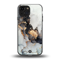 gold black silver liquid marble back phone cover | glass case for iphone 13 mini