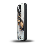 gold black silver liquid marble back phone cover | glass case for iphone 13 mini