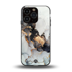 gold black silver liquid marble back phone cover | glass case for iphone 13 pro