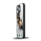 gold black silver liquid marble back phone cover | glass case for iphone 13 pro