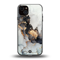 gold black silver liquid marble back phone cover | glass case for iphone 14 plus