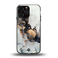 gold black silver liquid marble back phone cover | glass case for iphone 14 pro max