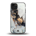 gold black silver liquid marble back phone cover | glass case for iphone 15