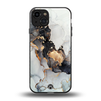 gold black silver liquid marble back phone cover | glass case for iphone 15