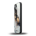 gold black silver liquid marble back phone cover | glass case for iphone 15