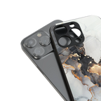 gold black silver liquid marble back phone cover | glass case for iphone 14 pro max