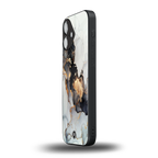 gold black silver liquid marble back phone cover | glass case for iphone 16