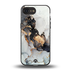 gold black silver liquid marble back phone cover | glass case for iphone 16e