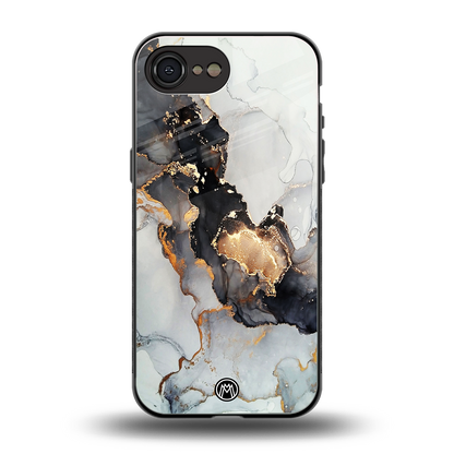 gold black silver liquid marble back phone cover | glass case for iphone 16e
