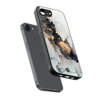 gold black silver liquid marble back phone cover | glass case for iphone 16e