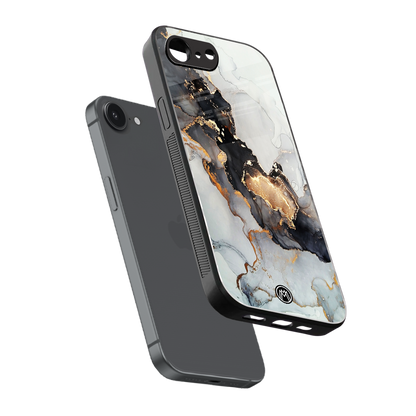 gold black silver liquid marble back phone cover | glass case for iphone 16e