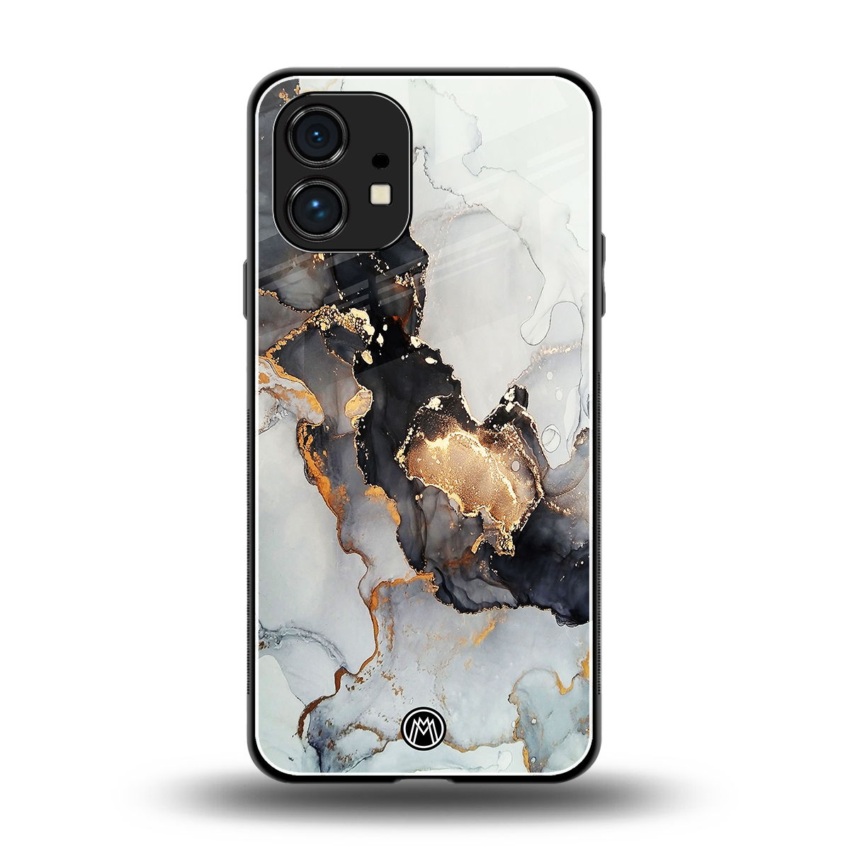 gold black silver liquid marble back phone cover | glass case for nothing phone 1