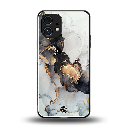 gold black silver liquid marble back phone cover | glass case for nothing phone 1
