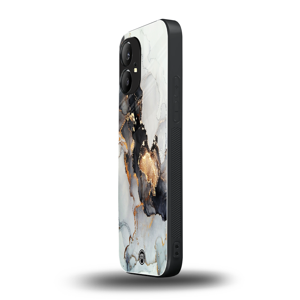 gold black silver liquid marble back phone cover | glass case for nothing phone 1