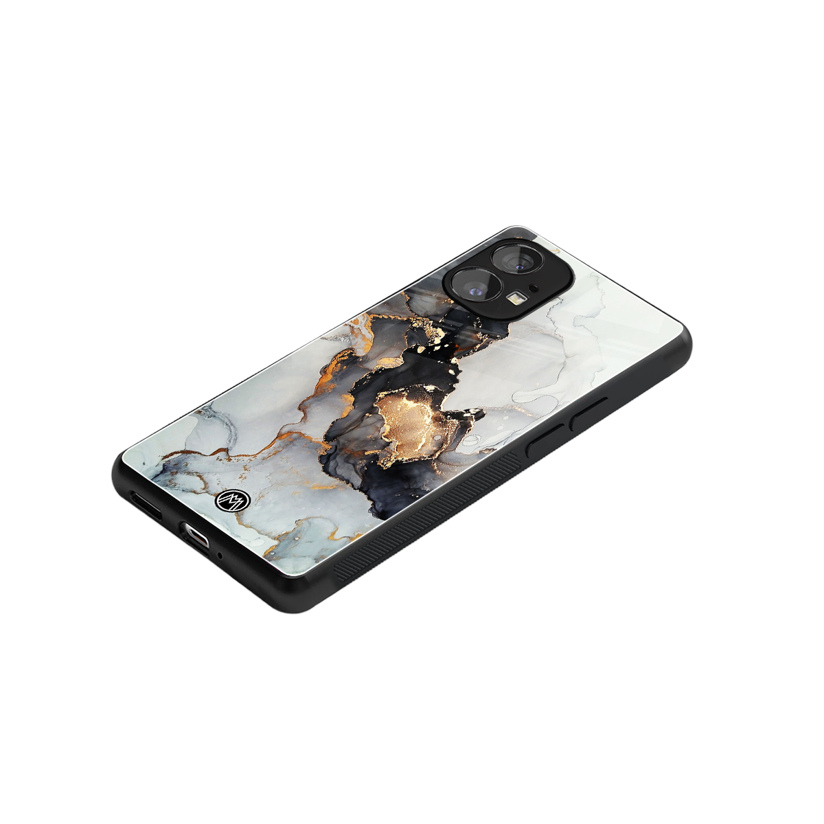 gold black silver liquid marble back phone cover | glass case for nothing phone 1