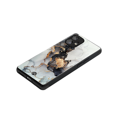 gold black silver liquid marble back phone cover | glass case for nothing phone 1