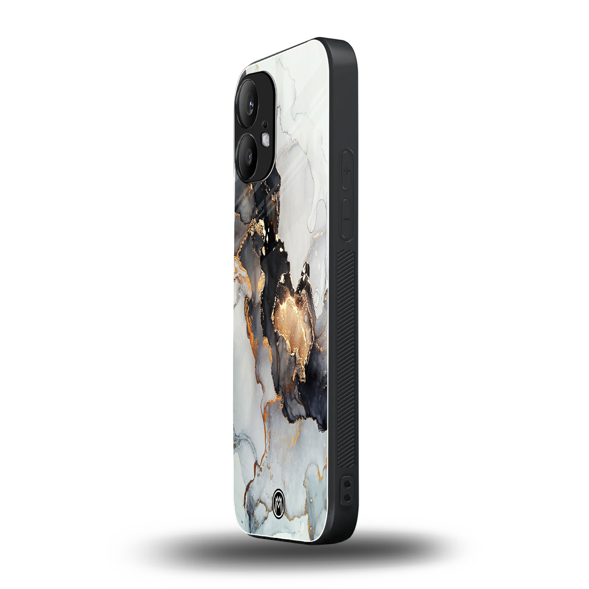 gold black silver liquid marble back phone cover | glass case for nothing phone 2