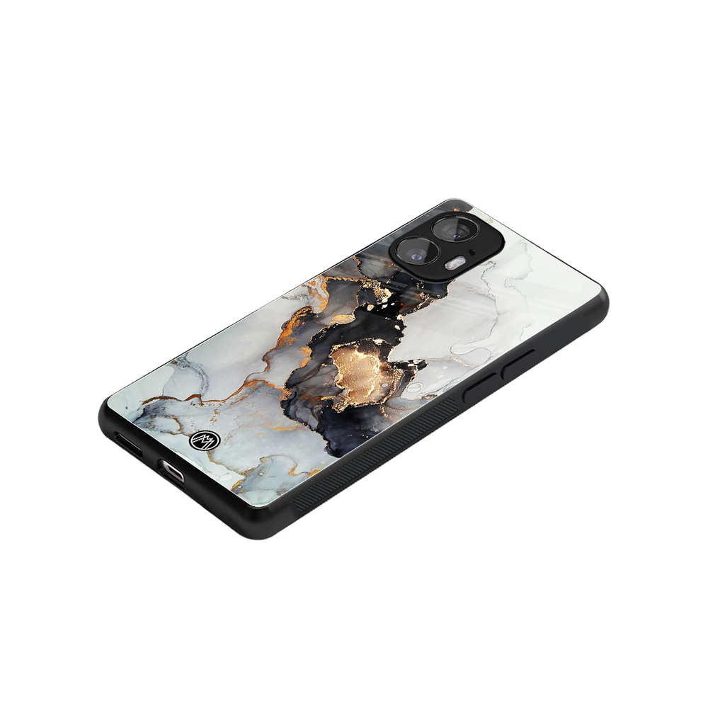gold black silver liquid marble back phone cover | glass case for nothing phone 2