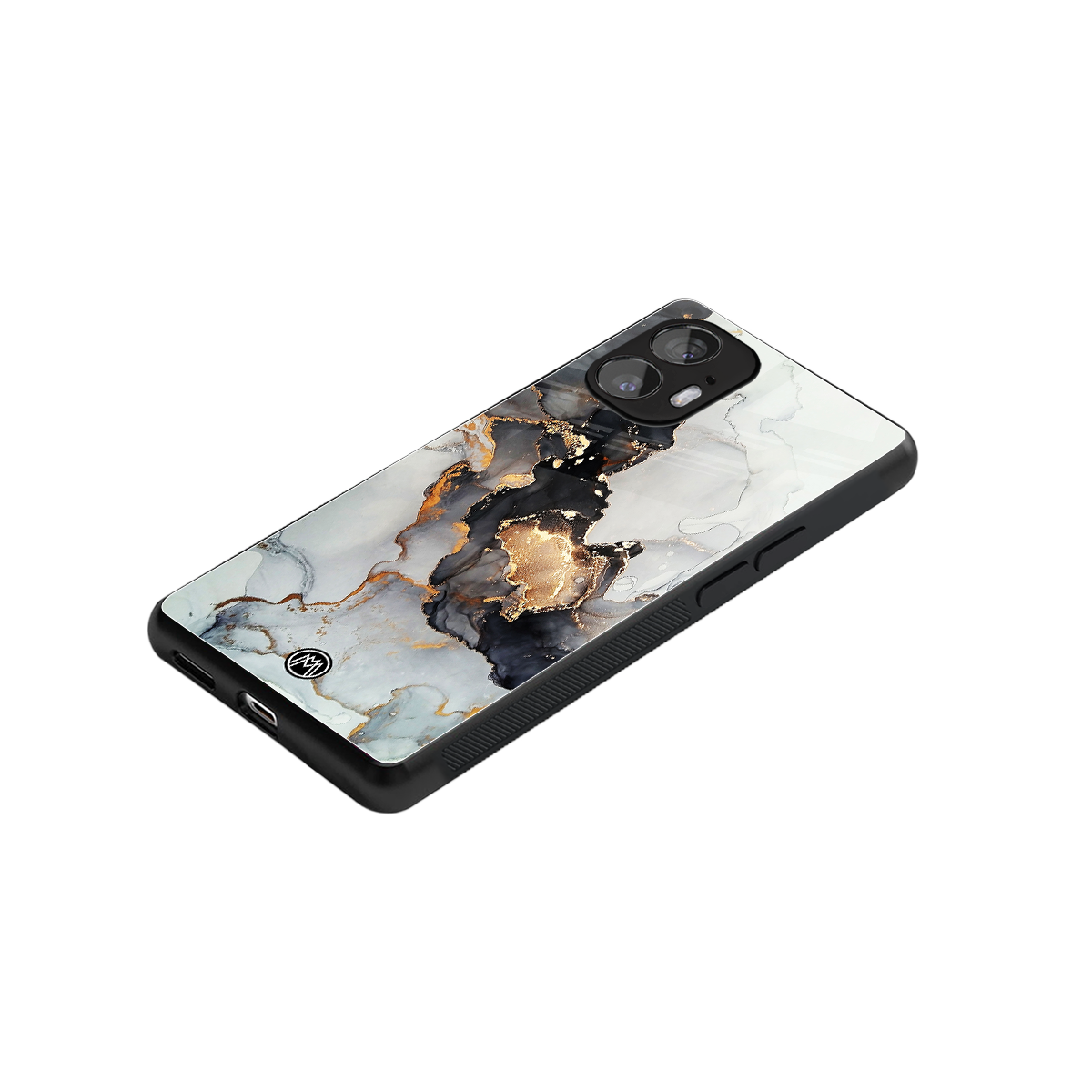 gold black silver liquid marble back phone cover | glass case for nothing phone 2