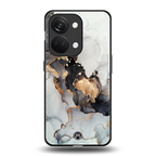 gold black silver liquid marble back phone cover | glass case for oneplus nord 3