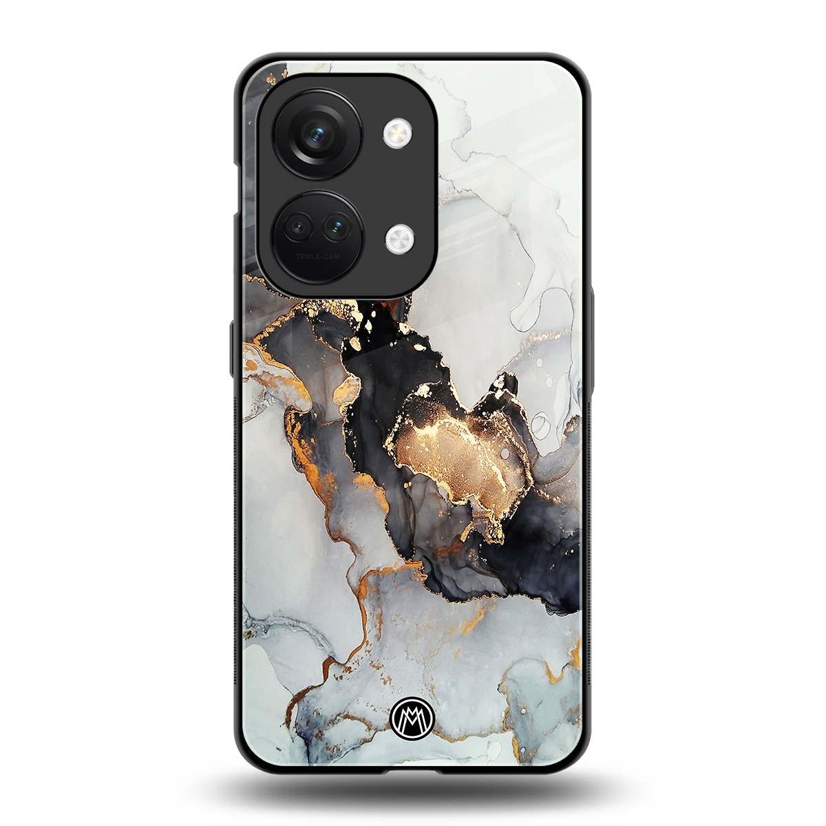 gold black silver liquid marble back phone cover | glass case for oneplus nord 3
