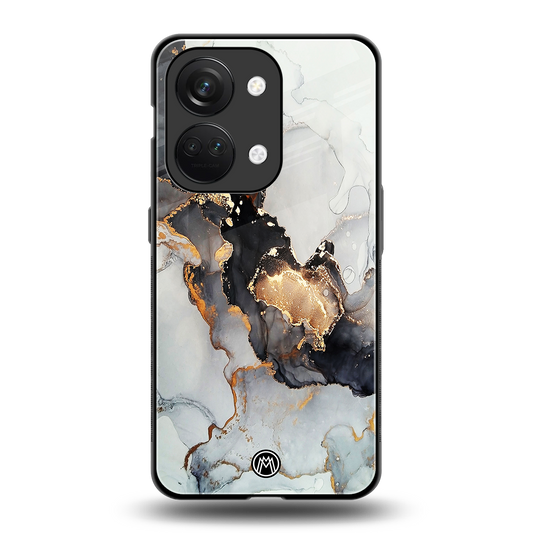 gold black silver liquid marble back phone cover | glass case for oneplus nord 3