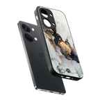 gold black silver liquid marble back phone cover | glass case for oneplus nord 3