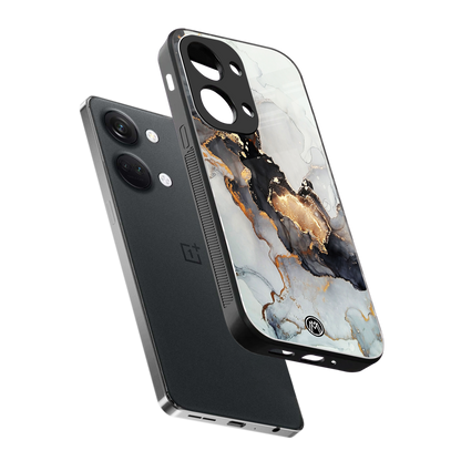 gold black silver liquid marble back phone cover | glass case for oneplus nord 3