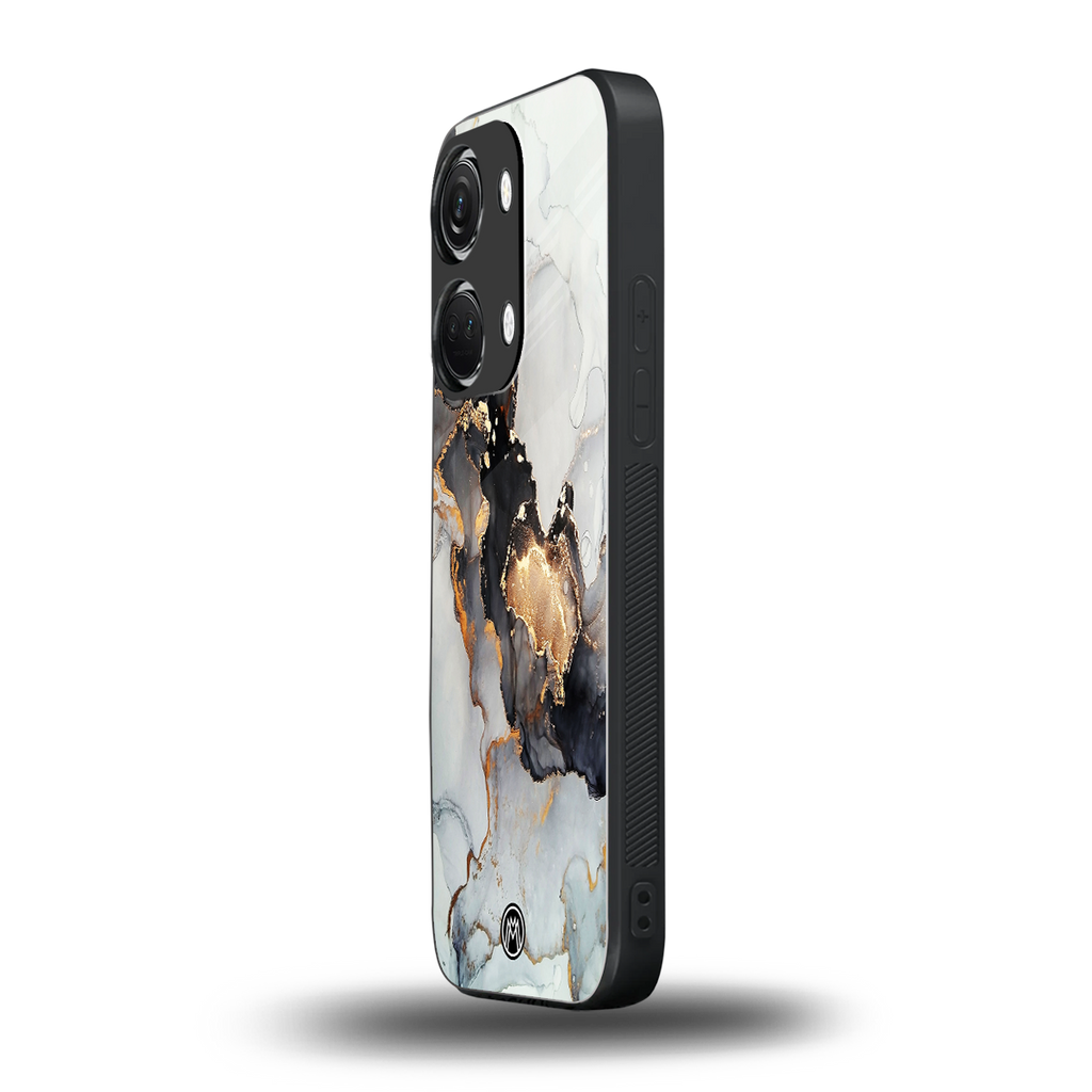 gold black silver liquid marble back phone cover | glass case for oneplus nord 3