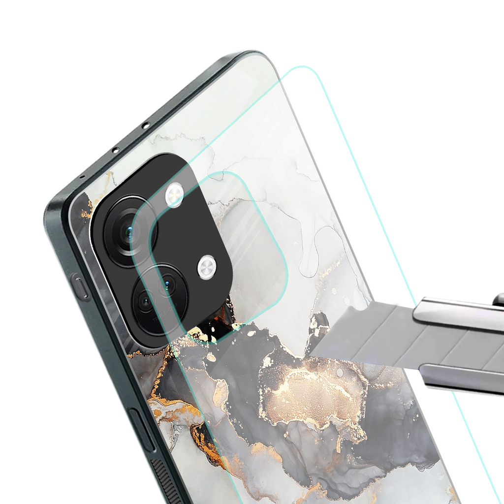 gold black silver liquid marble back phone cover | glass case for oneplus nord 3