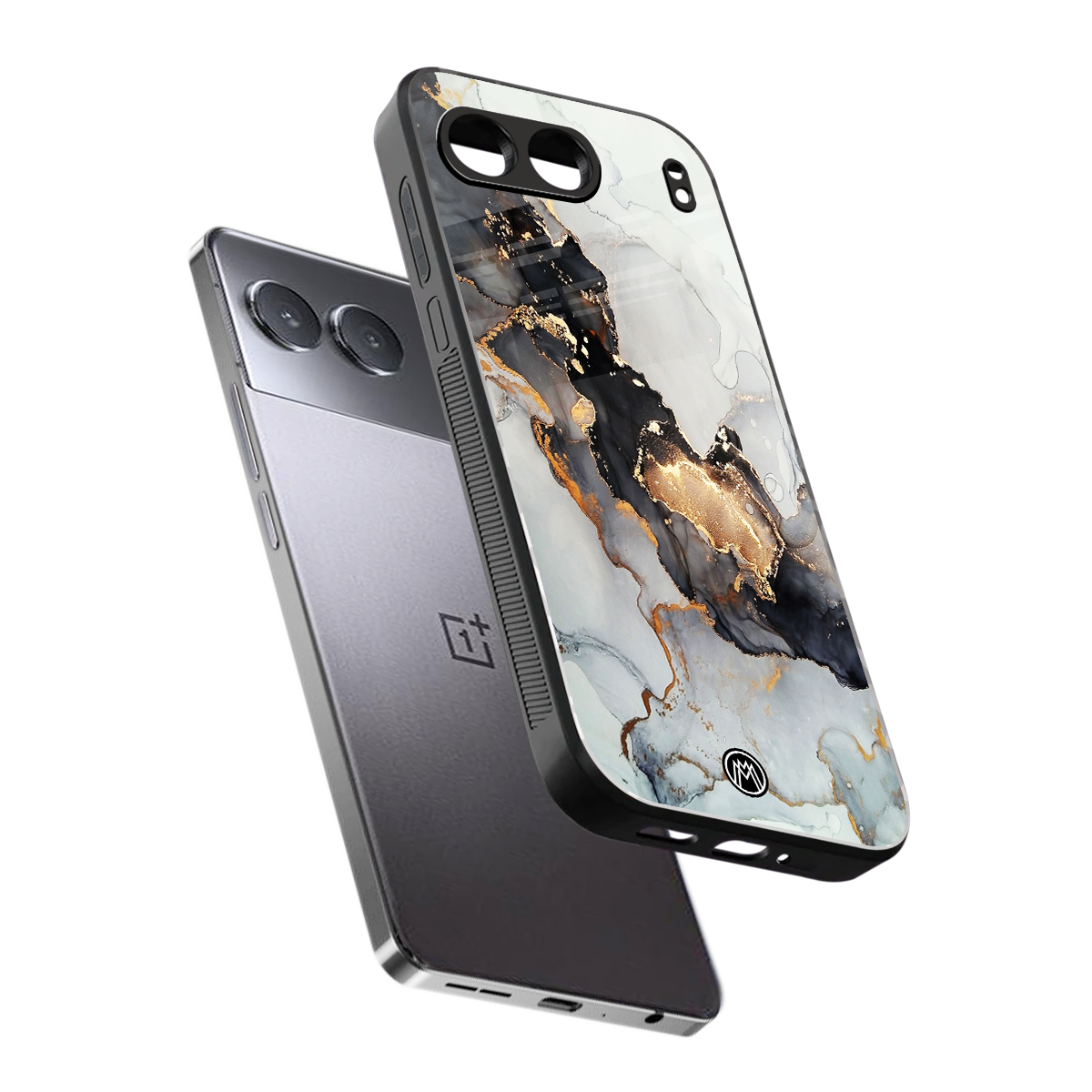 gold black silver liquid marble back phone cover | glass case for oneplus nord 4