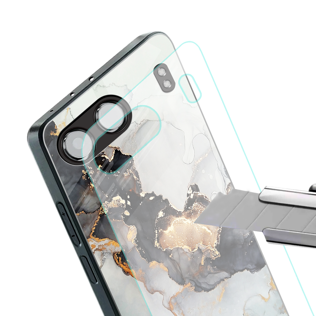gold black silver liquid marble back phone cover | glass case for oneplus nord 4
