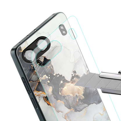 gold black silver liquid marble back phone cover | glass case for oneplus nord 4